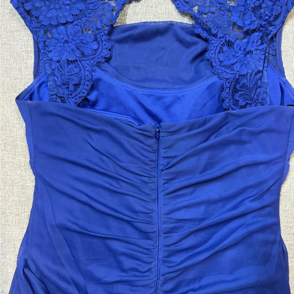 Xscape Royal Blue Lace Mini Dress - Picture 3 of 13